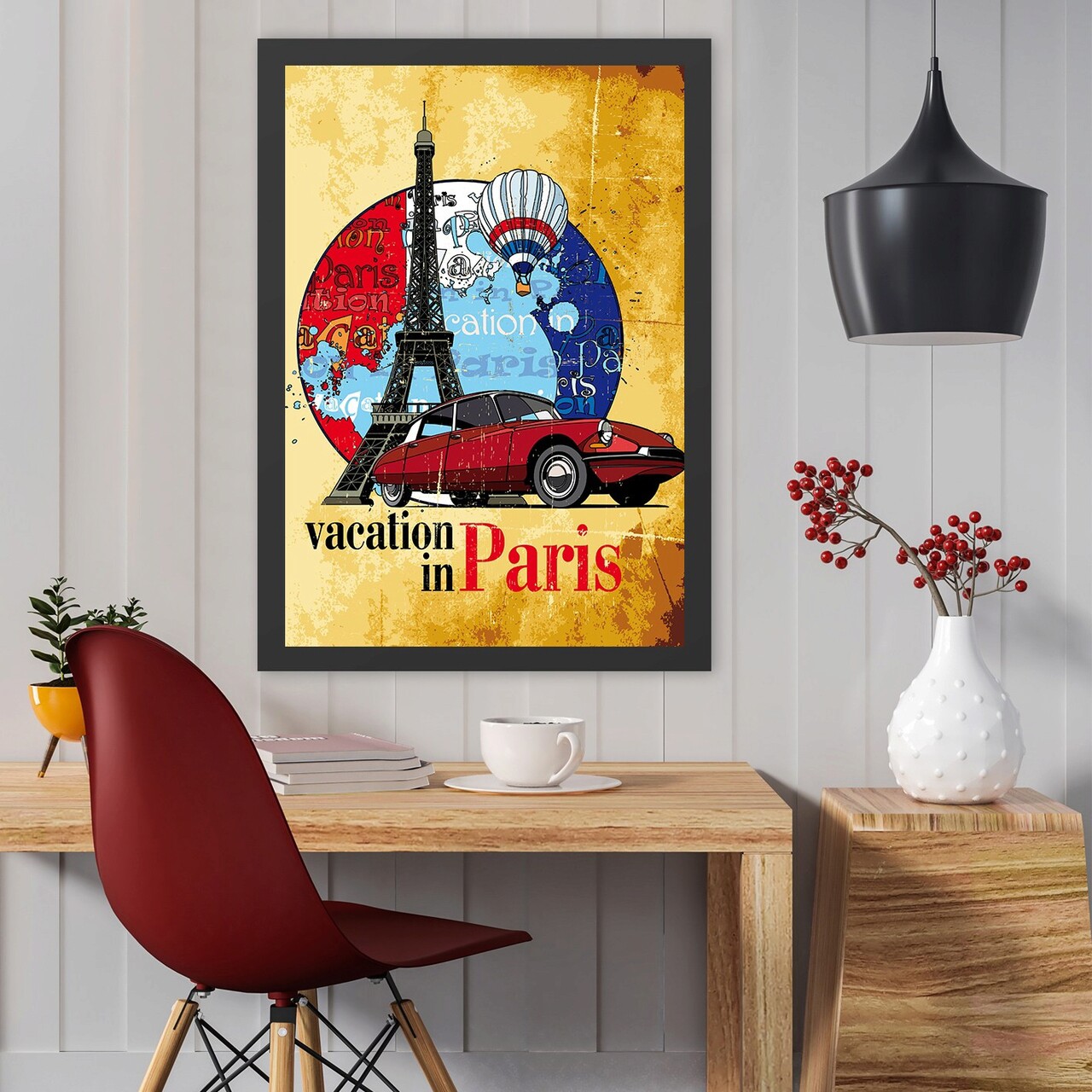Tablou decorativ, Vacation In Paris (55 x 75), Polistiren, Multicolor - imagine 3